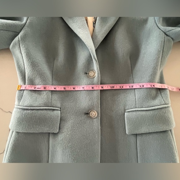 LoveShackFancy Lula Wool Blend Blazer Coat Robin’s Egg Blue - Crystal Buttons- 6 - Picture 13 of 15
